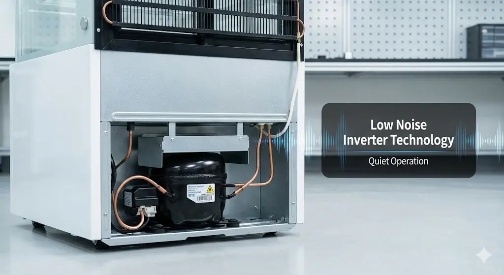소음 없이 정숙하게 작동하는 카페냉장고 인버터 컴프레서 시스템