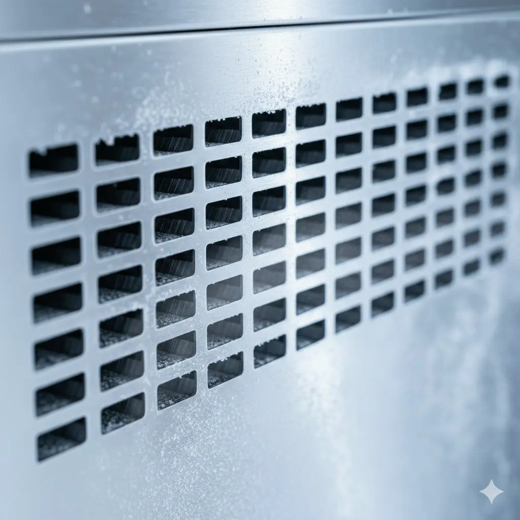 균일한 냉동 성능을 위한 쇼케이스 내부 정밀 타공판 및 설계 디테일