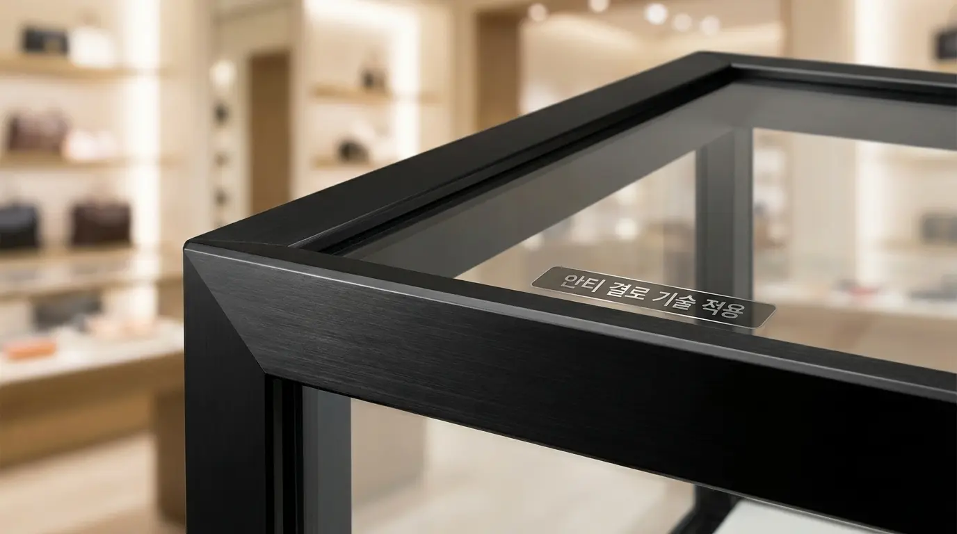 쇼케이스 결로 방지 기술이 적용된 프리미엄 쇼케이스 마감 상세샷