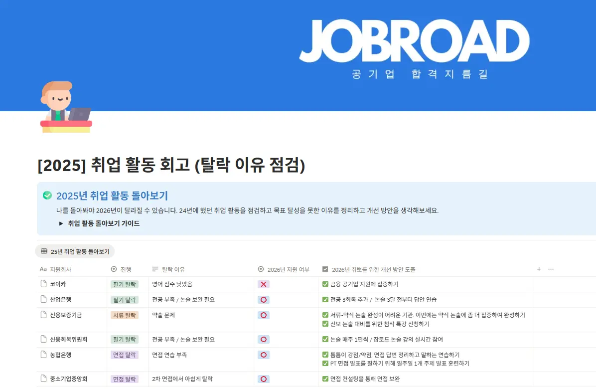 "잡로드 취업 플래너"