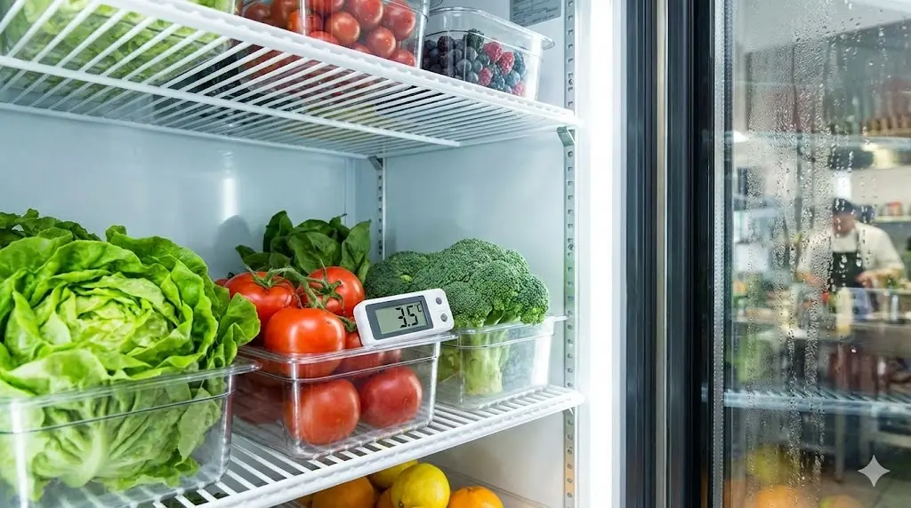 적정 온도로 보관되어 신선함이 살아있는 다양한 식재료 전경