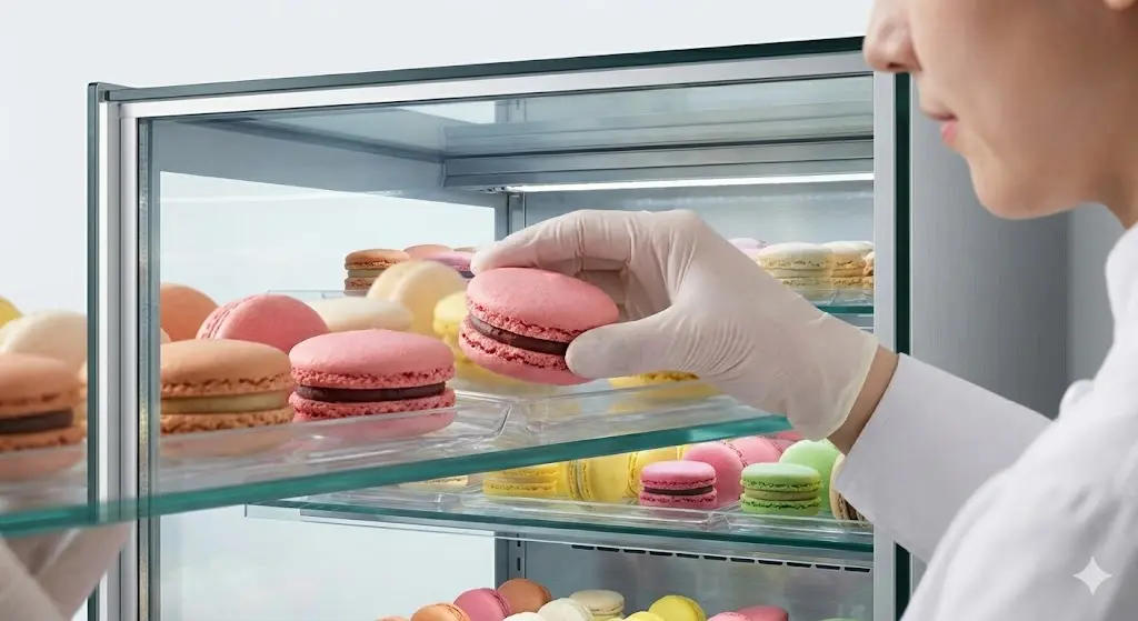 셰프의 손길로 냉장고에 보관되는 순간을 포착하여, 보관의 중요성을 강조했습니다.