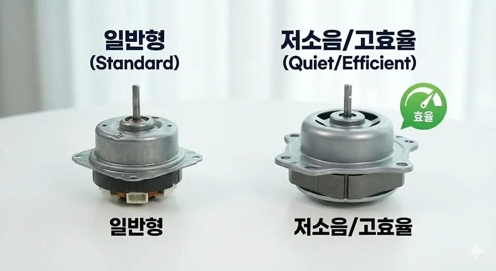 규격과 성능을 비교하며 매장에 맞는 새 팬 모터를 고르는 모습