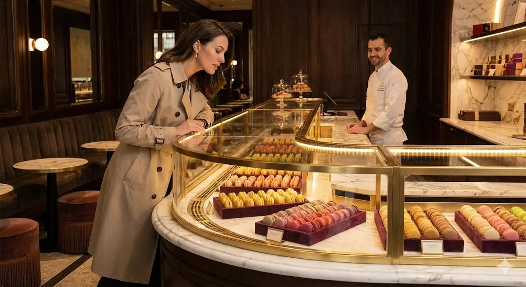 쥬얼리 케이스 스타일의 골드 프레임 쇼케이스 냉장고