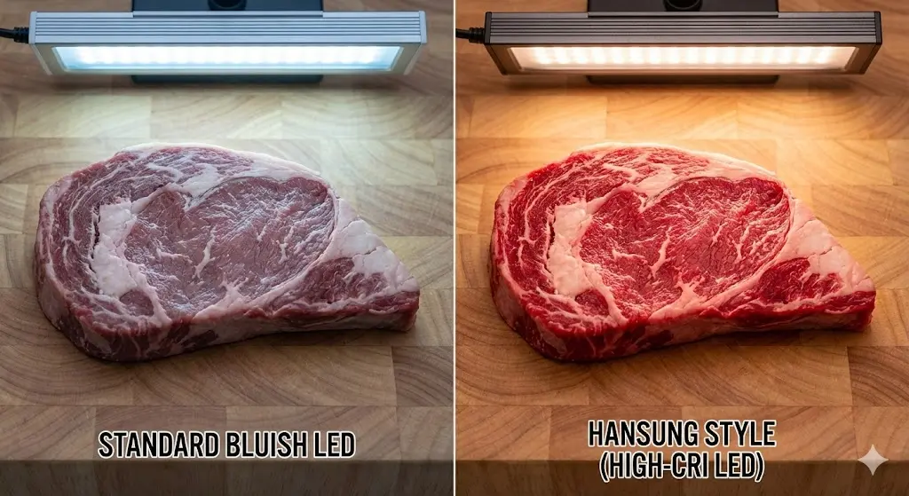 조명 하나로 달라지는 신선함, 고연색 LED가 선사하는 시각적 마케팅.
