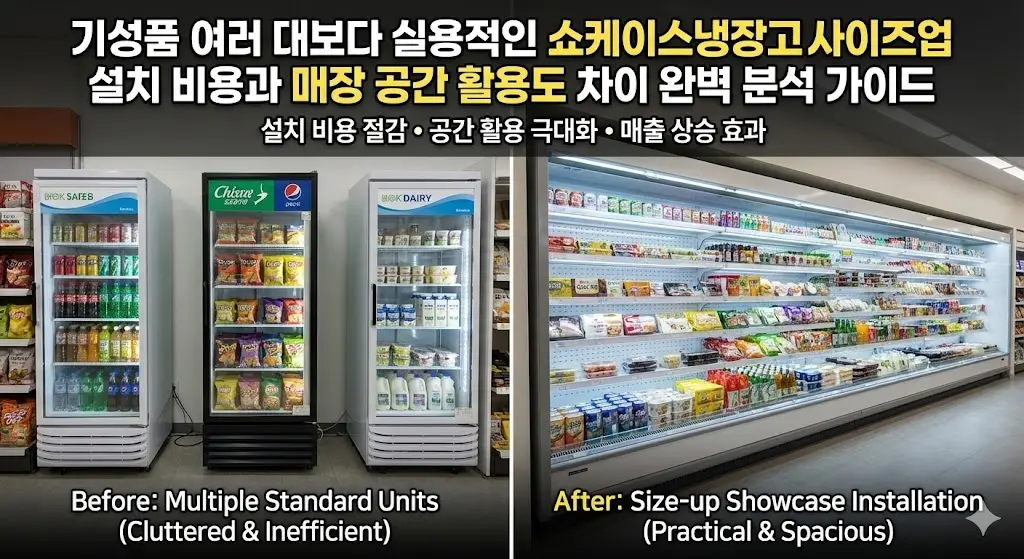 기성품 vs 사이즈업 냉장고 설치 전후 비교