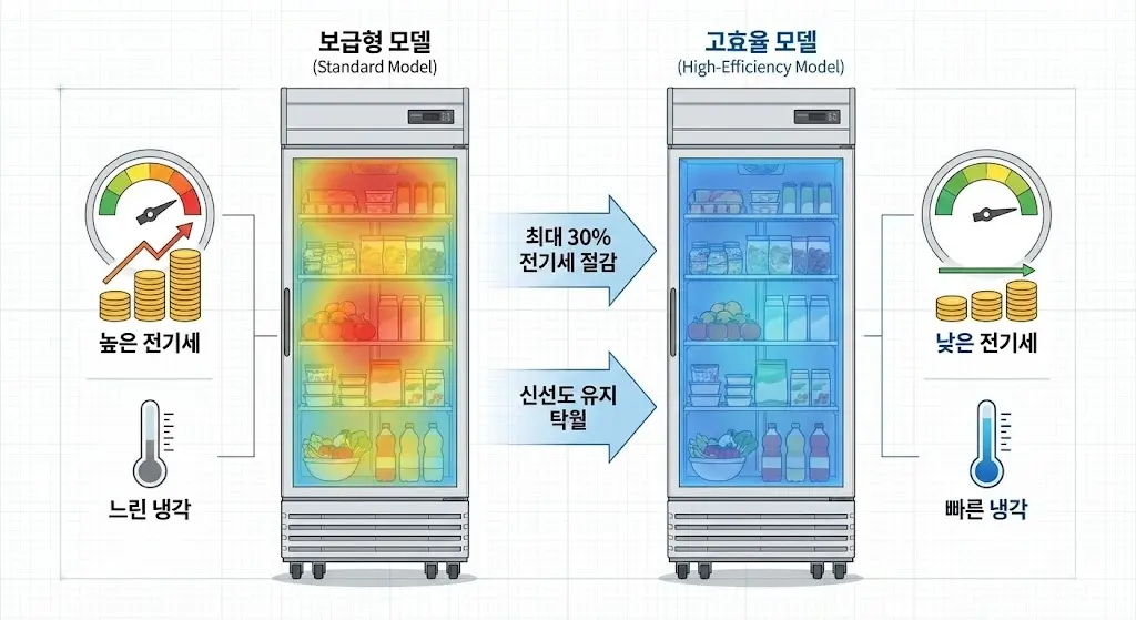 상업용 수직 냉장고 보급형 모델 비교 분석 메인 이미지
