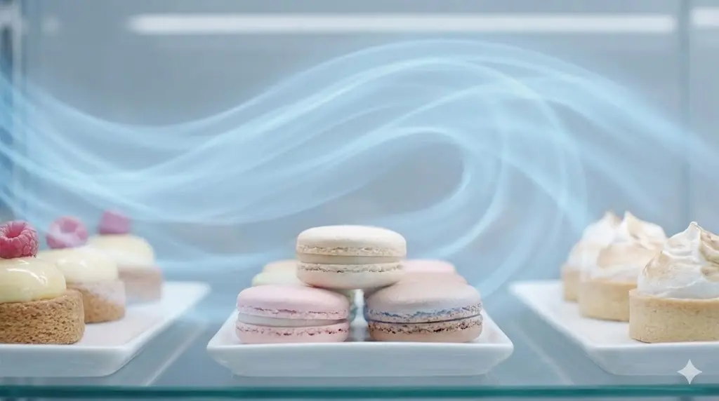 디저트를 부드럽게 감싸는 간접 순환 냉각 방식