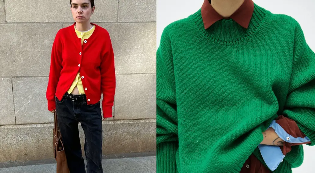 레드, 옐로우, 그린 등 원색 아이템을 활용한 일상 속 컬러 레이어링 스타일링