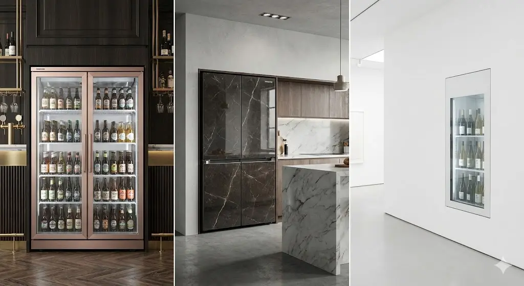 다양한 소재와 컬러로 커스텀 제작된 프리미엄 업소용냉장고들