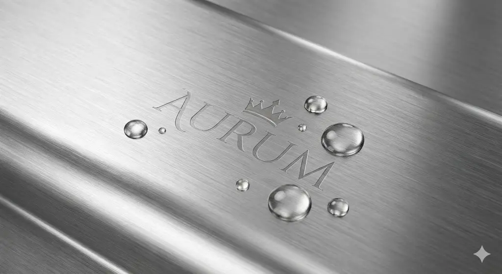 부식에 강한 고급 스테인리스 스틸 소재의 질감 강조 이미지.