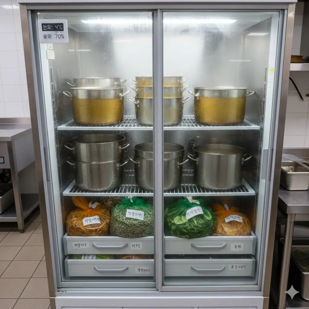 한성쇼케이스의 영하 15도 초강력 냉각 시스템이 탑재된 육수냉장고