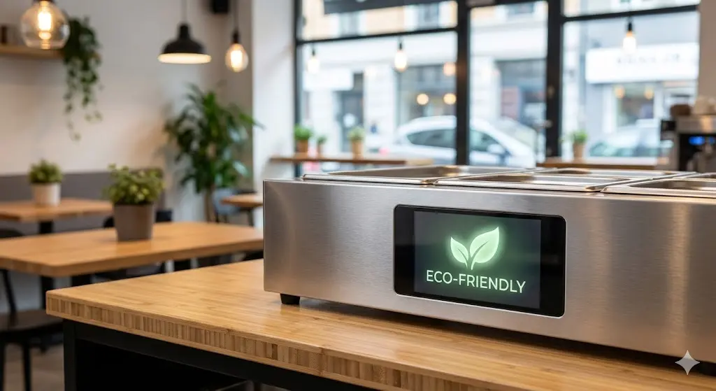 에너지 효율이 뛰어난 친환경 업소용보온고 상징 그래픽