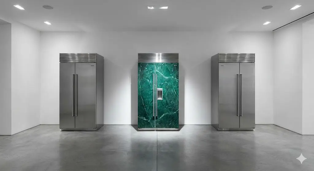 글로벌 가전 브랜드와 차별화된 한성쇼케이스의 프리미엄 디자인 비교