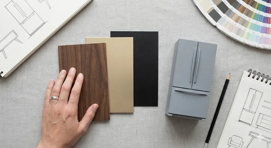 1등급업소용냉장고 커스텀을 위한 고급 내장재 샘플들