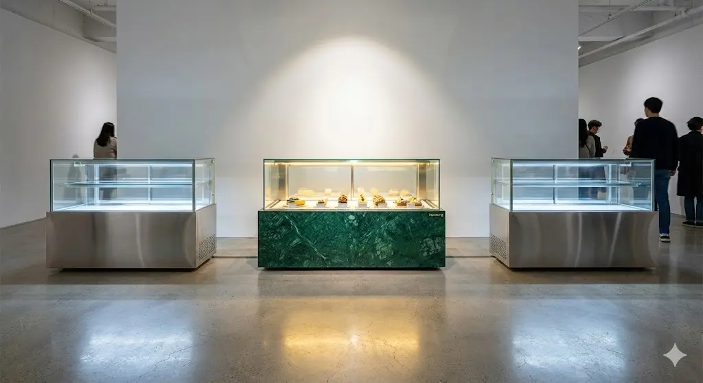 타 브랜드와 차별화된 한성쇼케이스의 프리미엄 진열장 비교