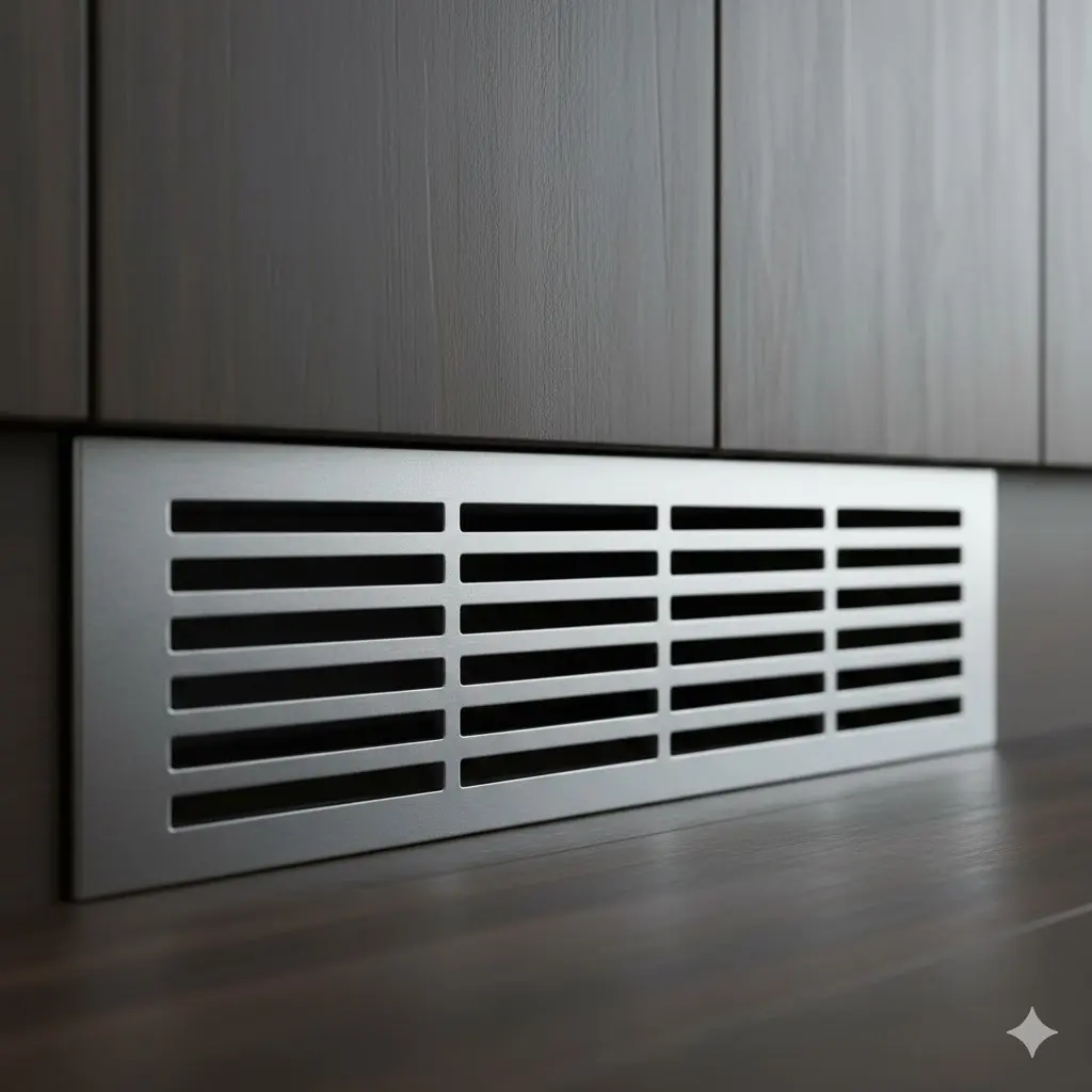 빌트인 설치 시 안정적인 성능을 유지해주는 세련된 디자인의 하단 환기구 모습.