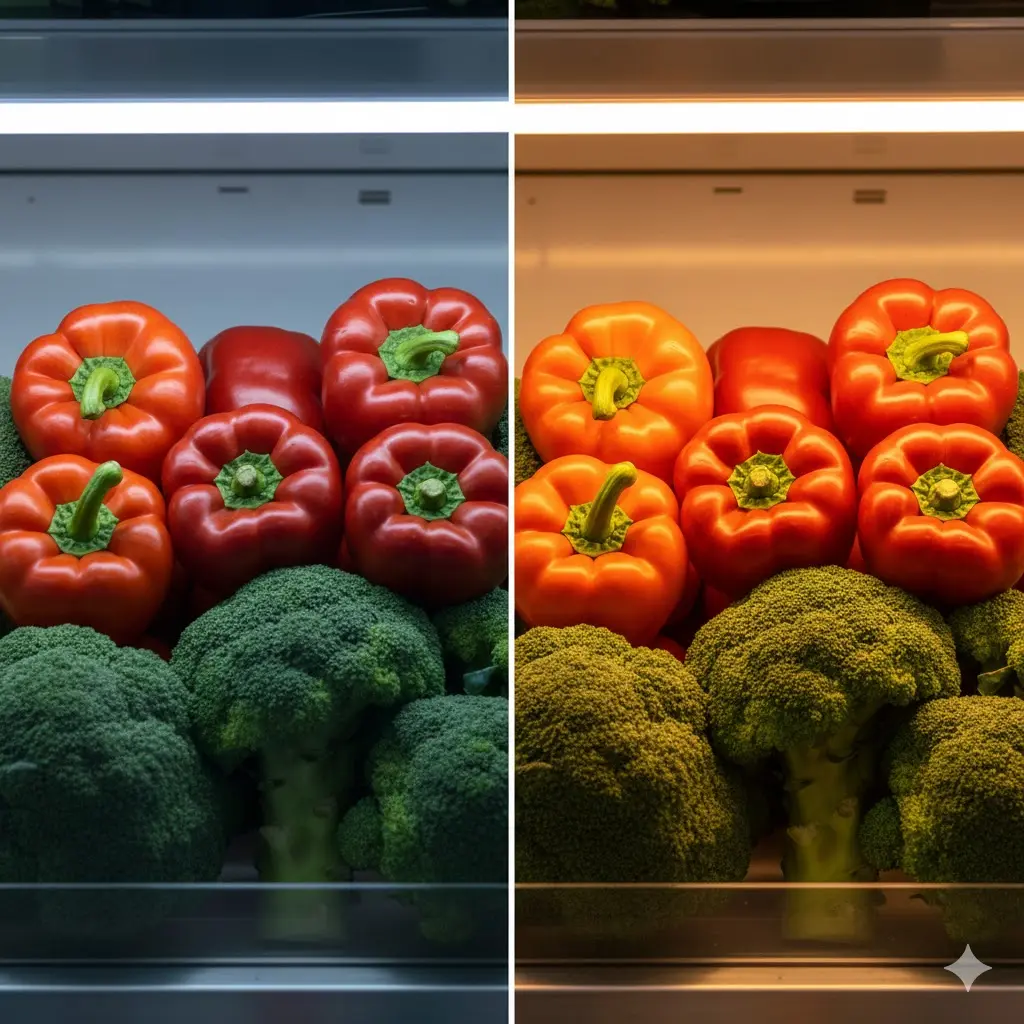 식재료 본연의 색을 선명하게 살려주는 고연색성 전용 조명 시스템 비교