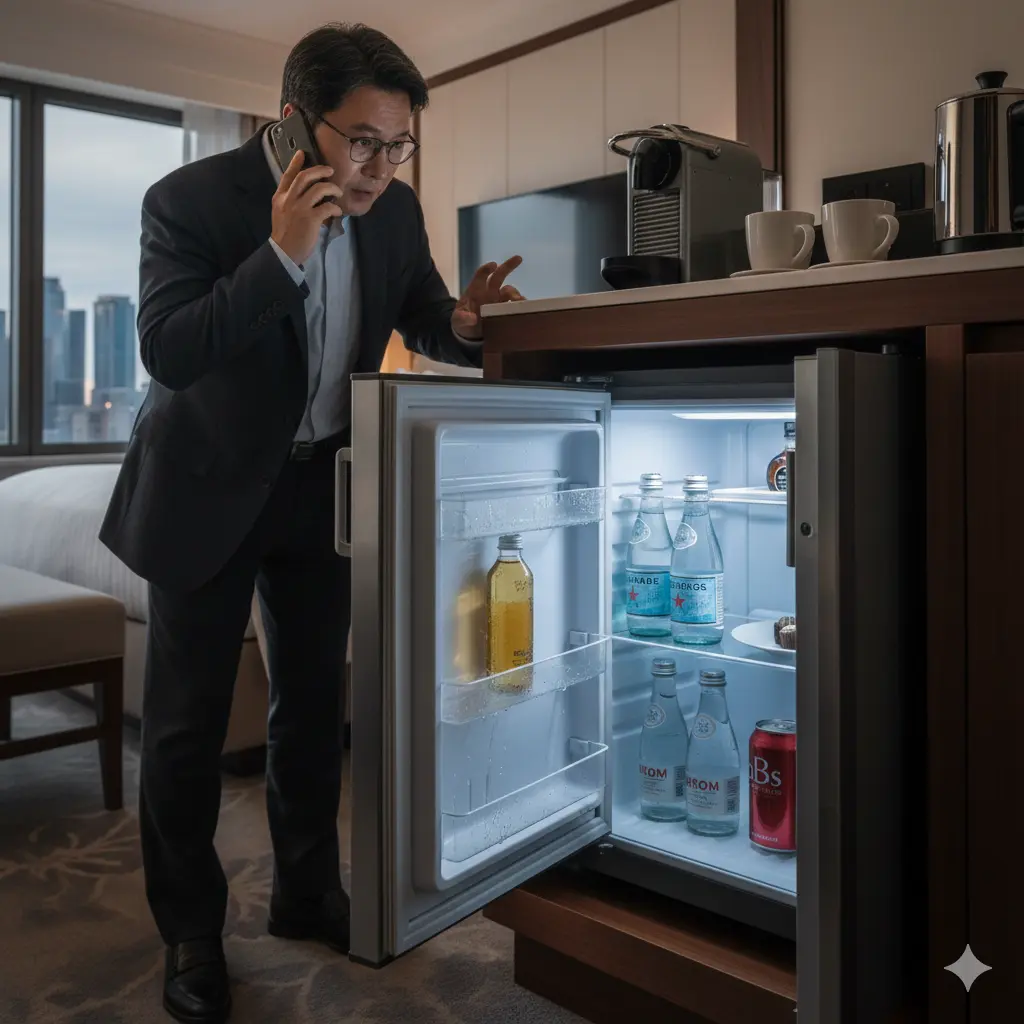 모텔 객실 냉장고 