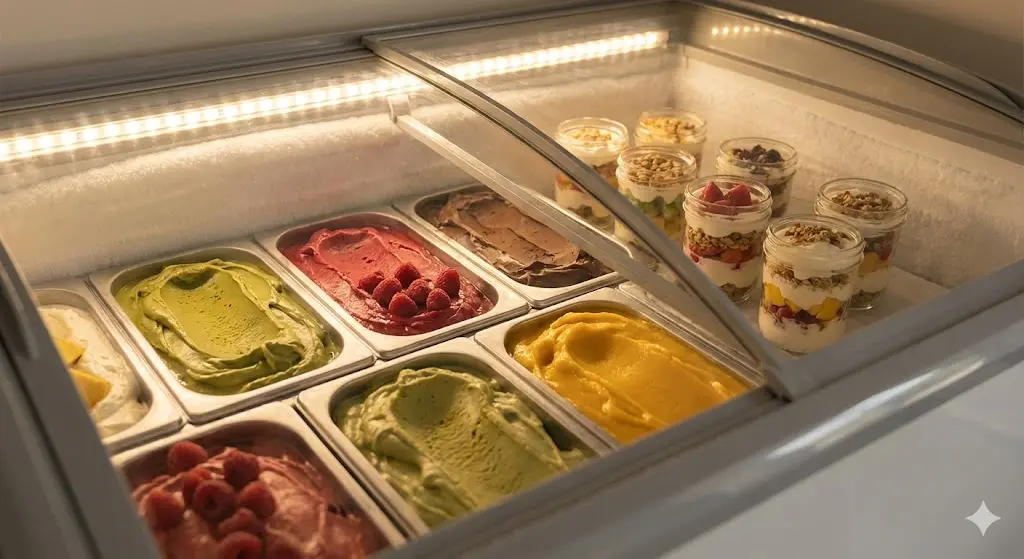 냉동 상품 본연의 색감을 선명하게 살려주는 고연색성 LED 조명 시스템