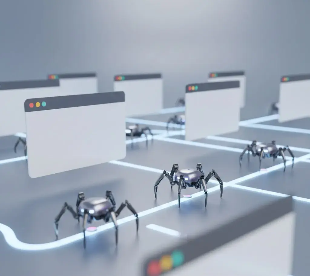 크롤러가 링크를 따라 웹페이지를 탐색하는 모습 | 리드젠랩