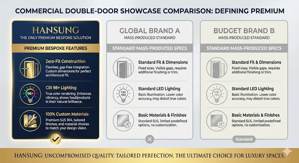 디자인뿐만 아니라 조명, 소재, 기술적 완성도의 차이를 전문적인 데이터 시각화로 표현합니다.