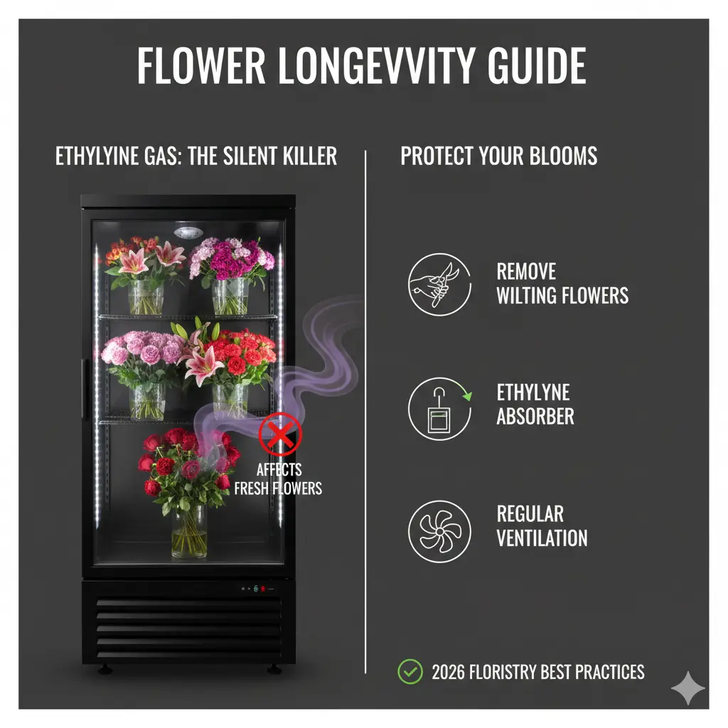 꽃 냉장고 온도