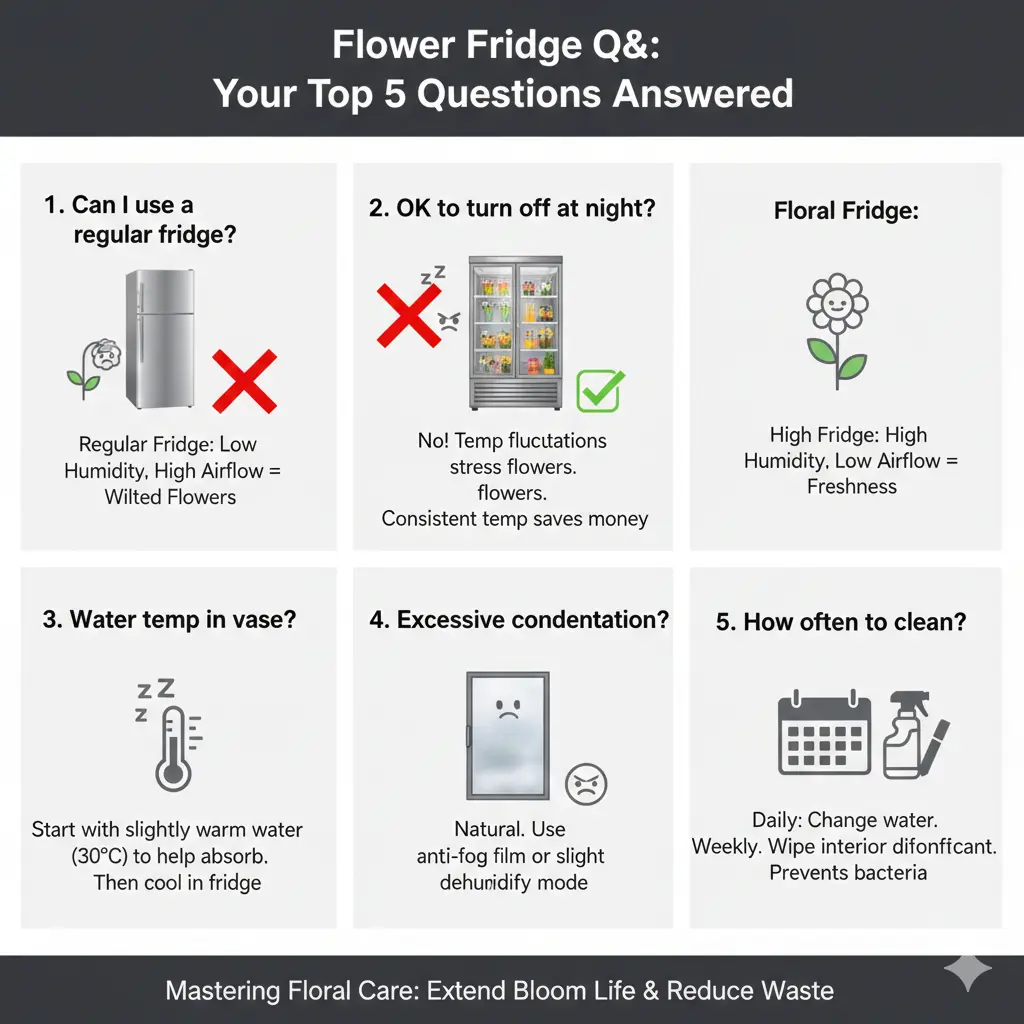 꽃 냉장고 온도