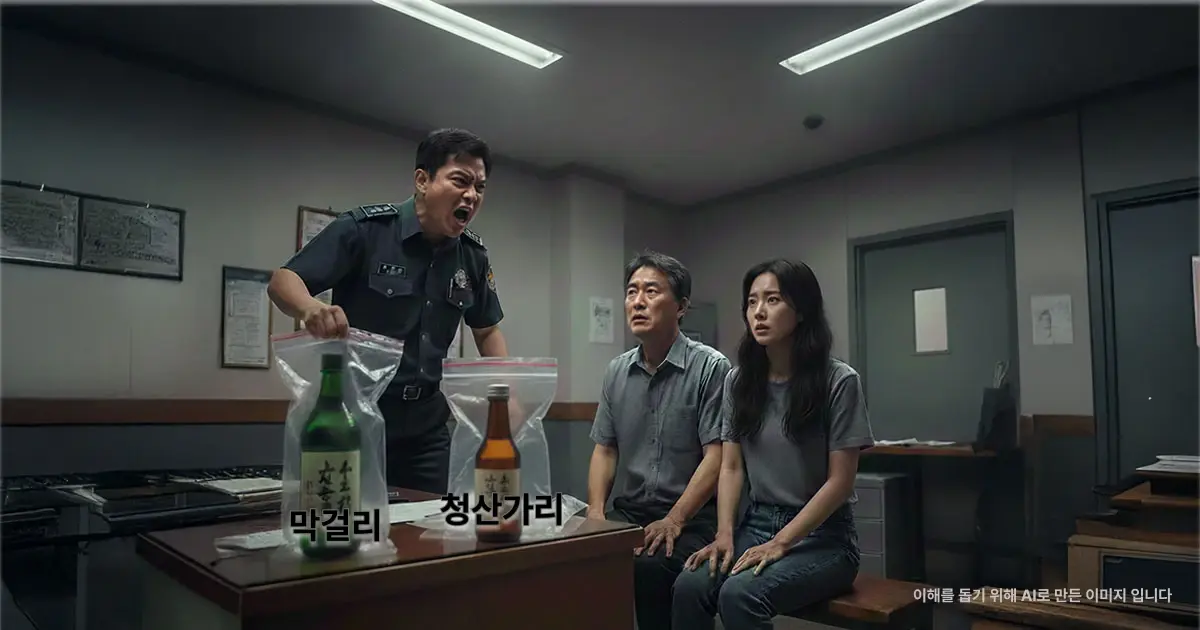 순천 청산가리 막걸리 사건에서 부녀가 심문받는 모습