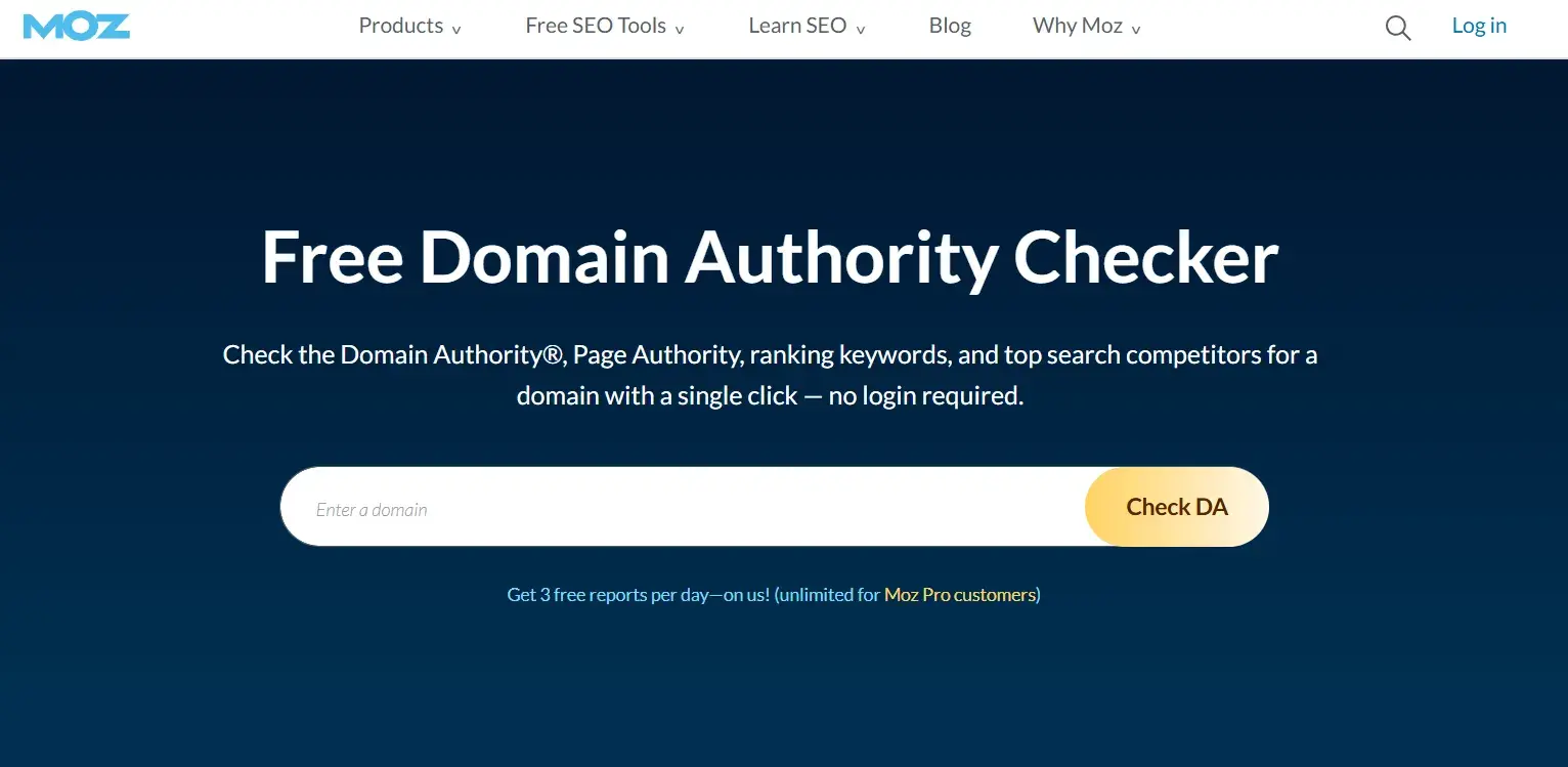 Domain Authority 지표를 확인하는 사이트