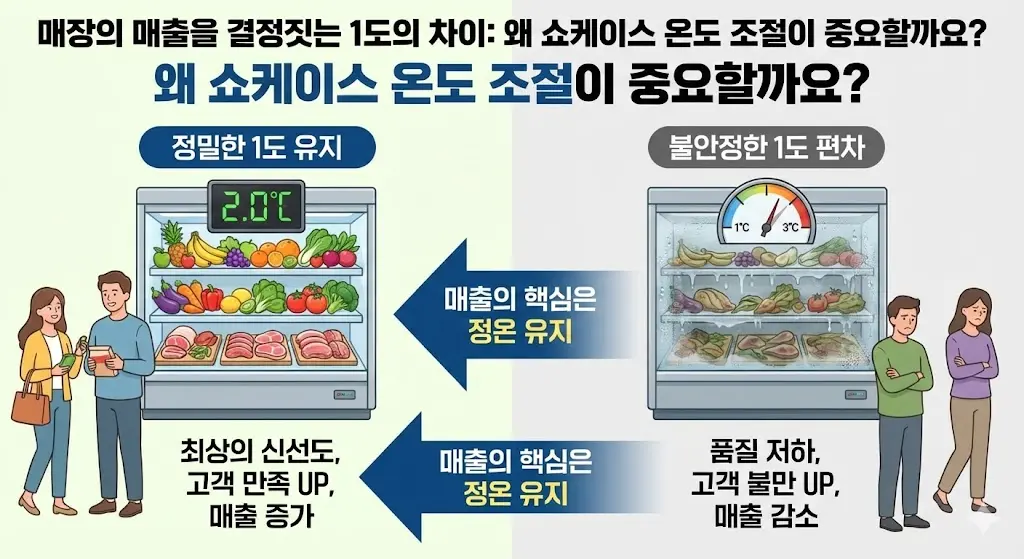식재료 신선도와 매장 매출의 상관관계를 보여주는 설명 이미지