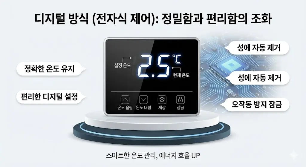 고정밀 온도 유지와 편의성을 갖춘 전자식 제어 패널