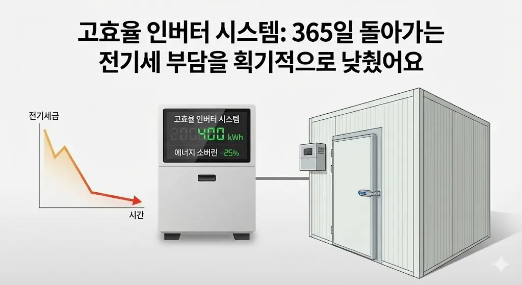 고밀도 우레탄 판넬 워크인쿨러의 완벽한 단열 열화상 이미지.