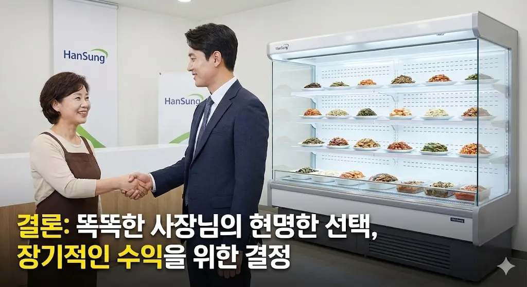 한성 프리미엄 쇼케이스 선택으로 장기적인 수익을 기대하는 사장님과 전문가의 모습