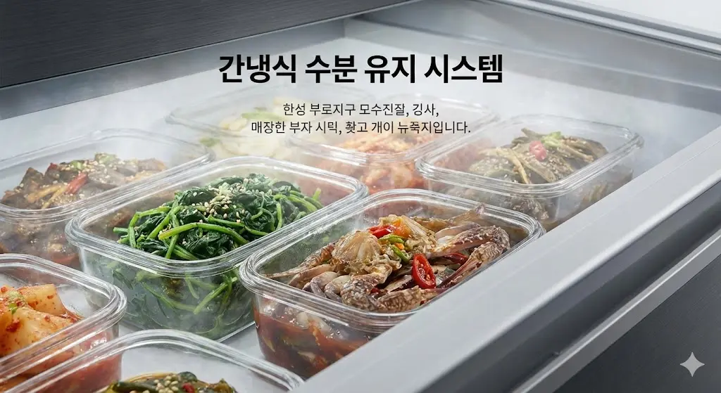 간냉식 수분 유지 시스템으로 촉촉한 반찬