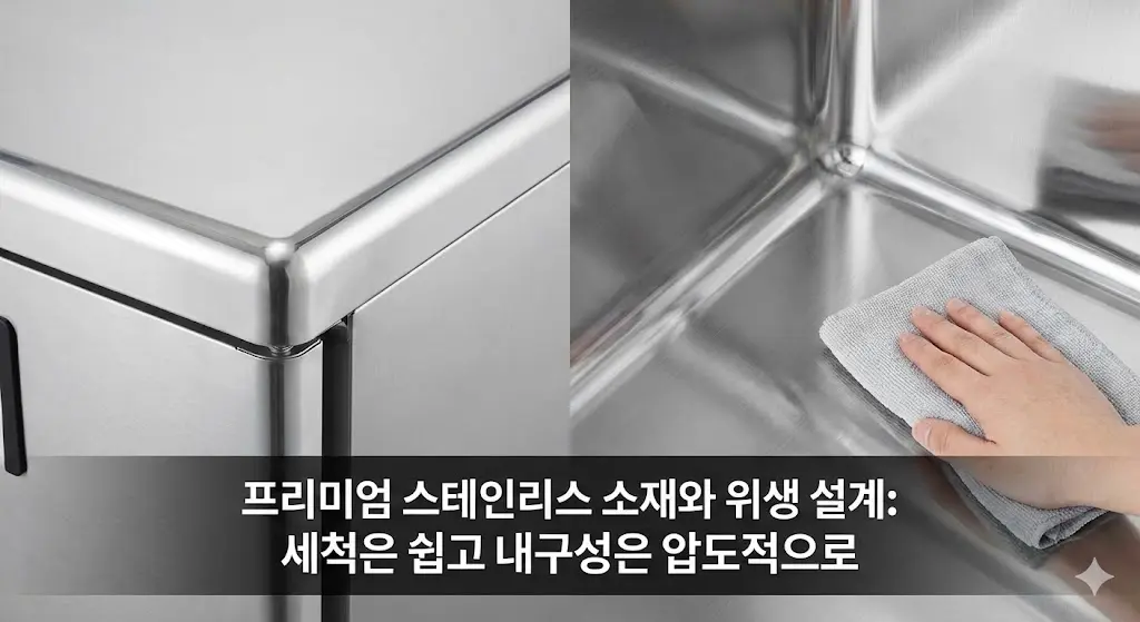 프리미엄 스테인리스 소재와 위생 설계