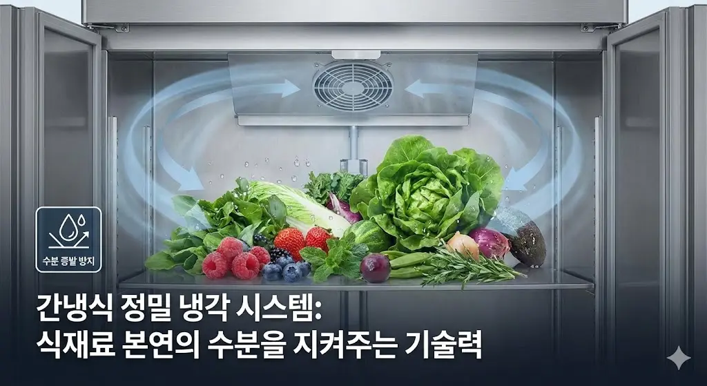 간냉식 정밀 냉각 시스템: 식재료 본연의 수분을 지켜주는 기술력