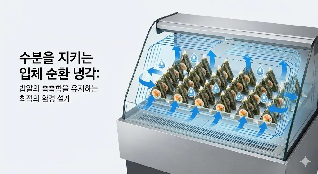 수분을 지키는 입체 순환 냉각 시스템 작동 원리 그래픽