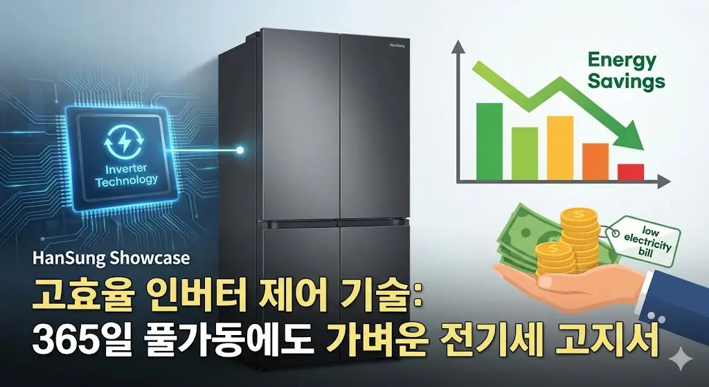 고효율 인버터 제어 기술 및 전기세 절감 인포그래픽