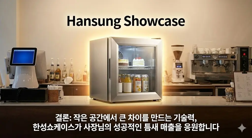 작은 공간에서 큰 차이를 만드는 기술력, 한성쇼케이스가 사장님의 성공적인 틈새 매출을 응원합니다