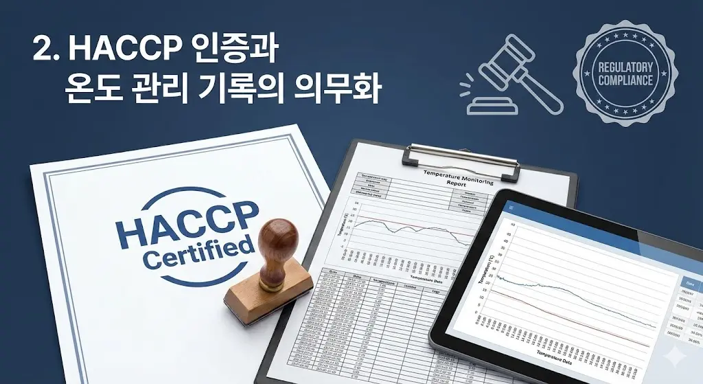 HACCP 인증서와 온도 관리 기록 보고서