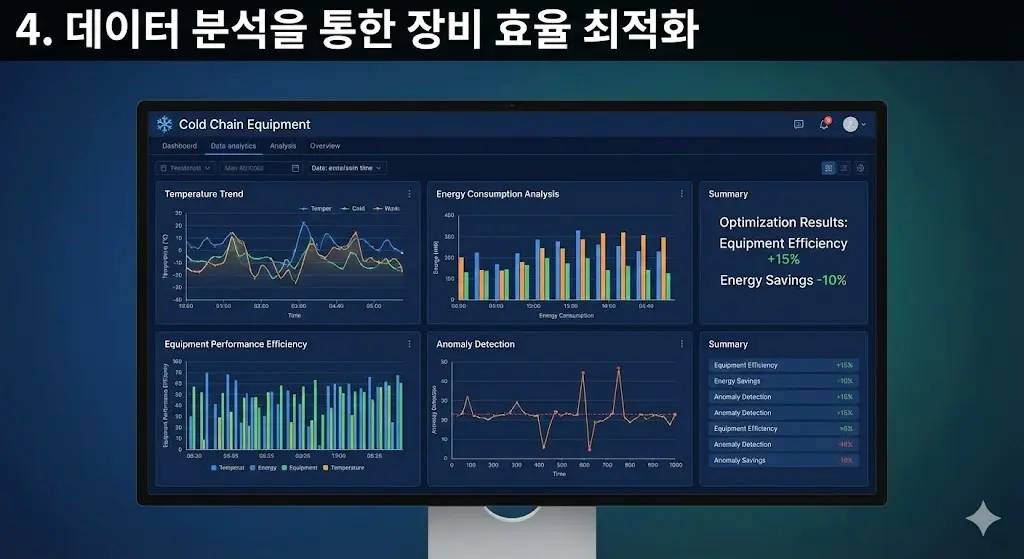 온도 데이터 분석 대시보드와 효율 최적화 결과