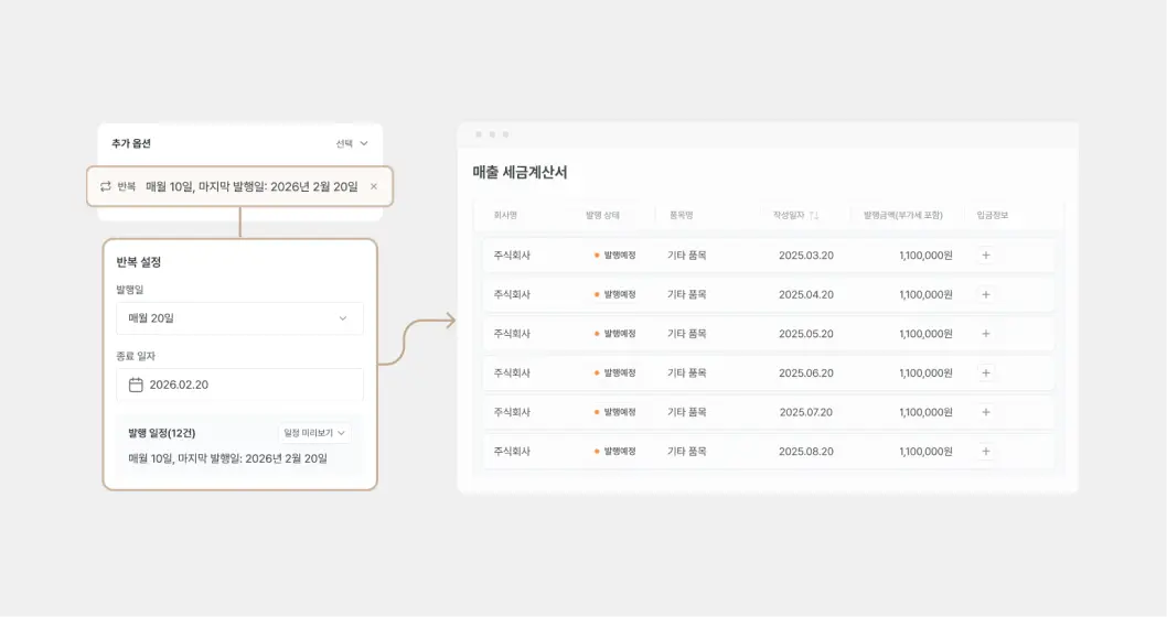 세금계산서 반복발행