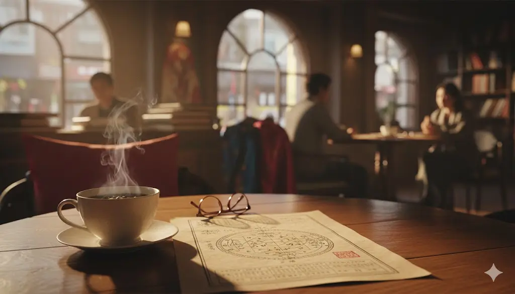 Modern Saju cafes offer a relaxed atmosphere for consultations.