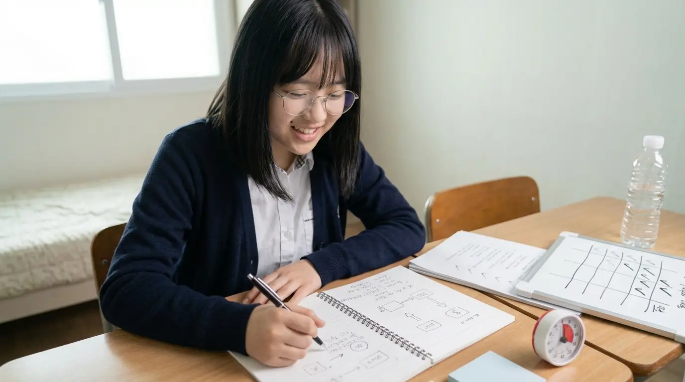 수능 수학공부법 50일 변화: 수학이 게임처럼 재밌어져 자신감 있게 풀이하는 고2 여학생