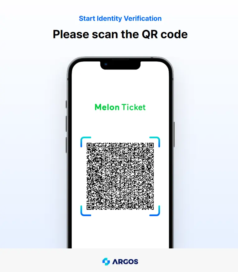 멜론티켓에 적용된 ARGOS 신원 인증 화면