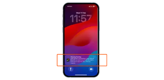 Push notification on mobile for showing pending requests requiring approval