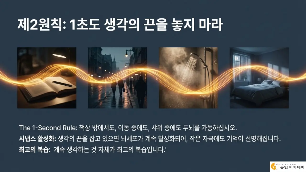 암기 잘하는 법 2원칙: 1초도 생각의 끈을 놓지 마라