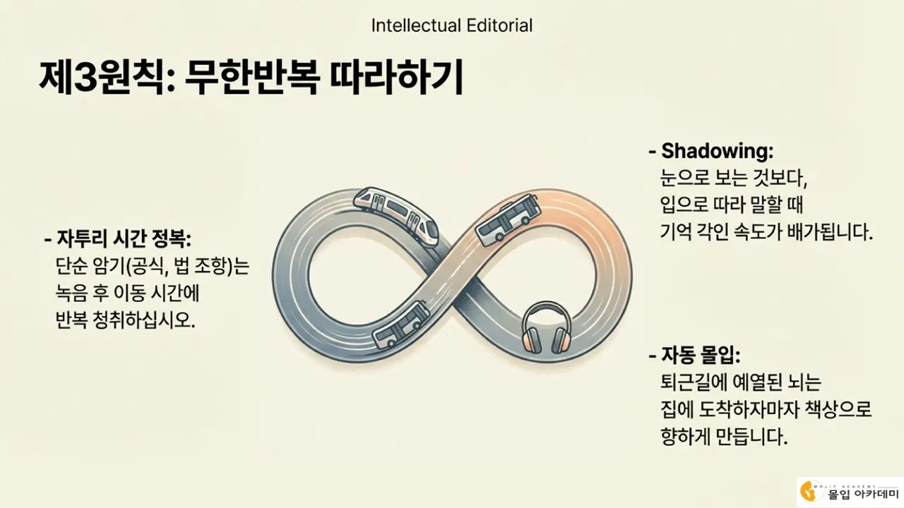 암기 잘하는 법 2원칙: 무한반복 따라하기로 자투리 시간 활용