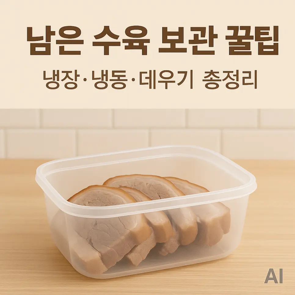 남은 수육 촉촉함 그대로 보관하는 법 (돼지고기 육수 보관 & 에어프라이어)